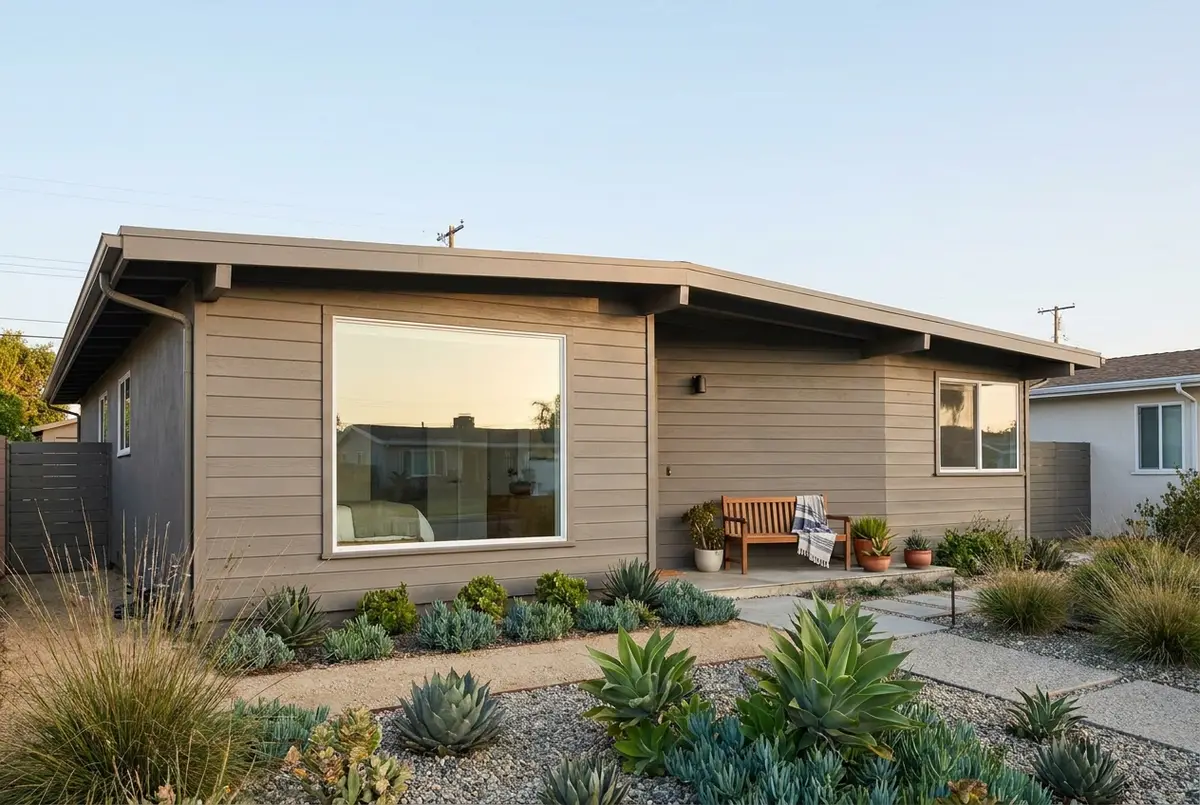 A remodeled 1950s single-story Torrance tract house
