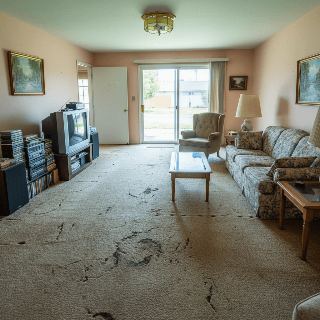 Before: From Beige Carpet to Wide-Plank LVP (Irvine)