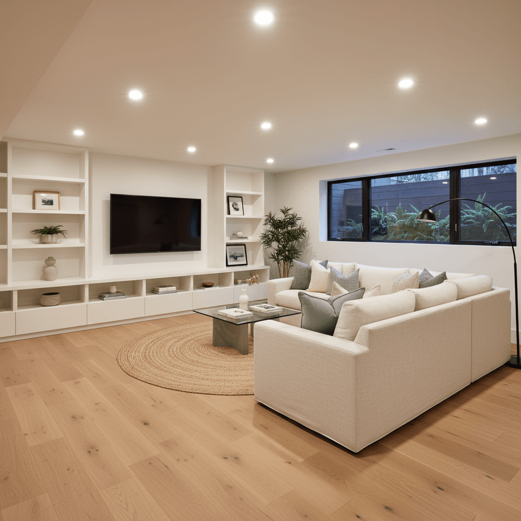 After: A Damp Basement Becomes the Best Room in the House (Tacoma)