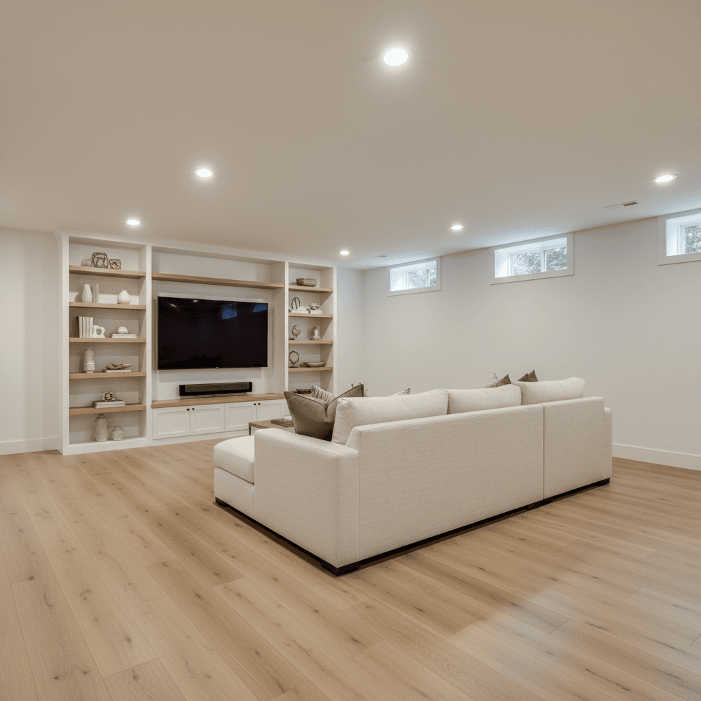 Basement Finishing project example in Edmonds