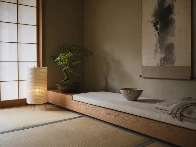 A quiet Japandi seating area