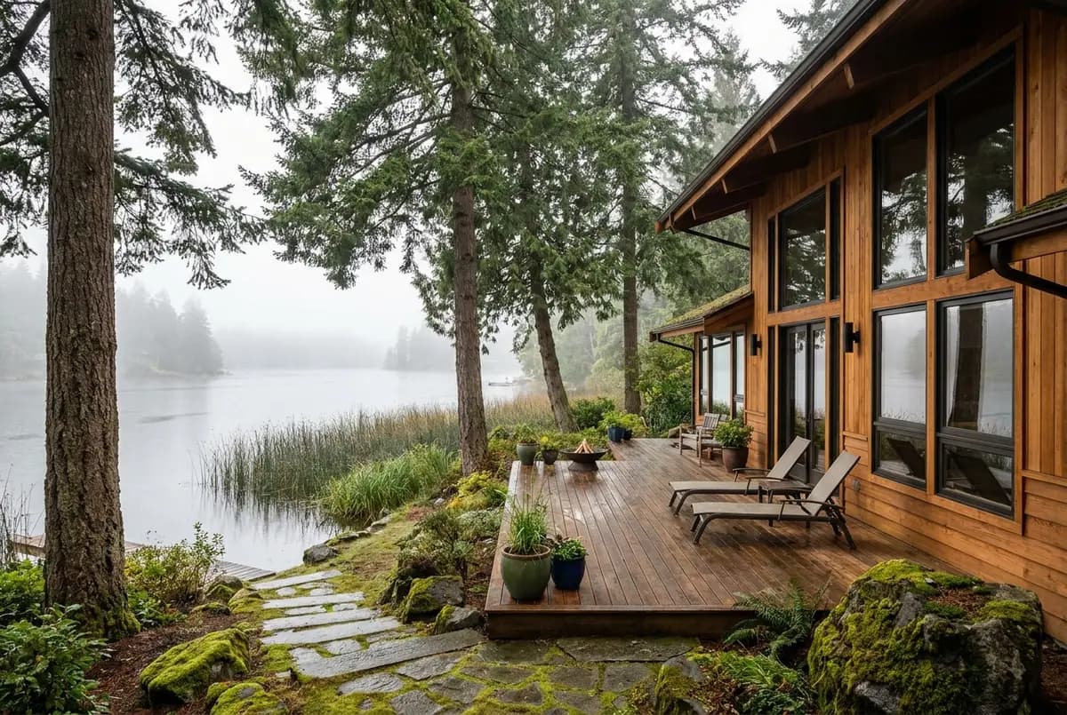 A renovated 1970s house near a small lake in Federal Way, Washington