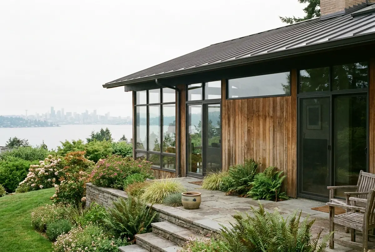 A renovated 1960s mid-century modern house on Mercer Island