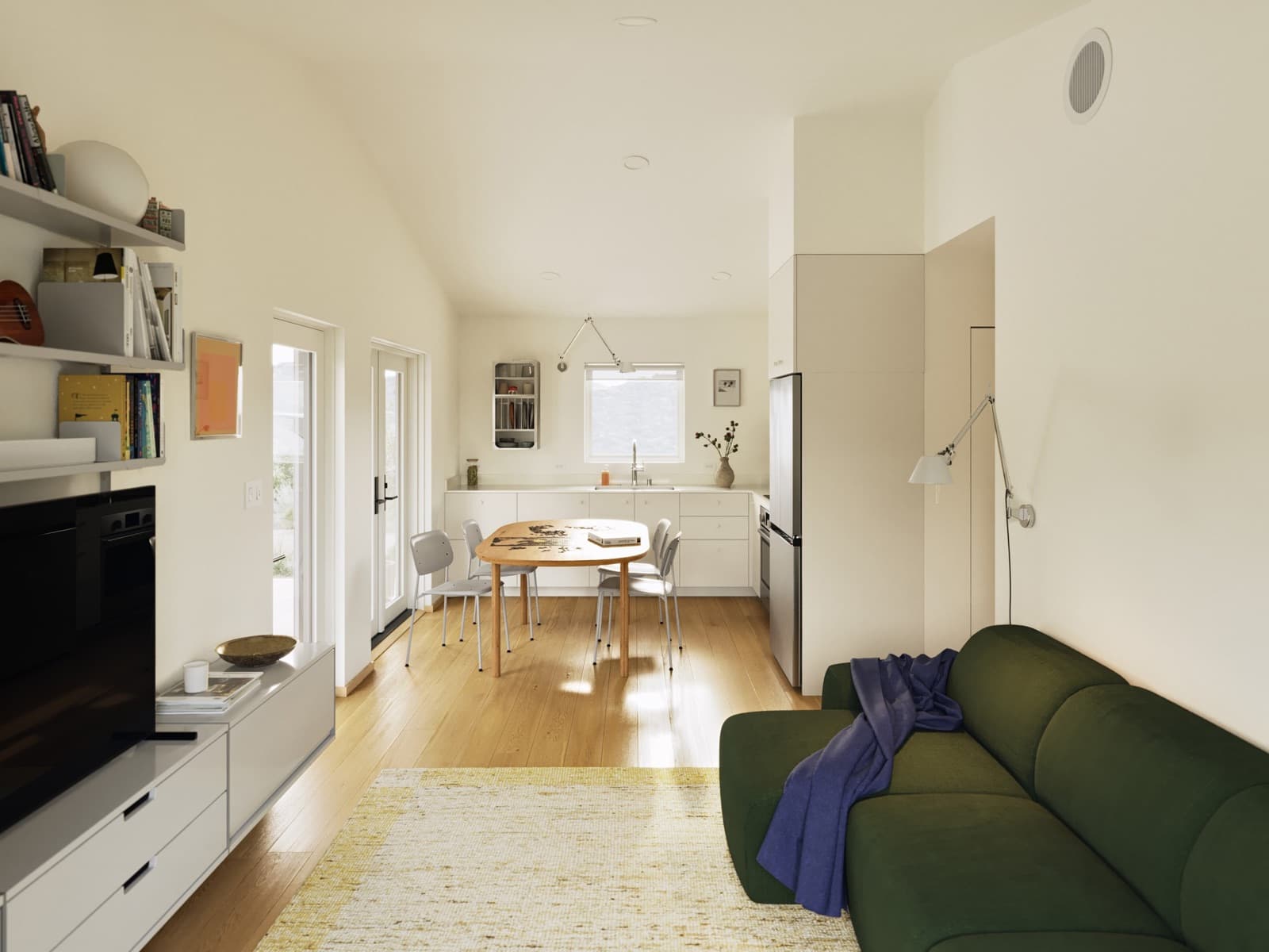 Open-plan living room and kitchen inside a Samara Backyard XL 8