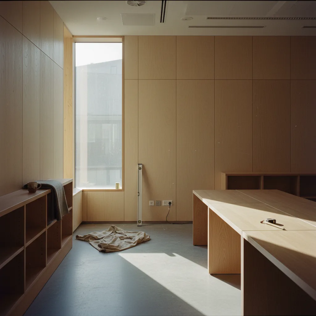 A modern, newly remodeled bathroom with a glass-enclosed walk-in shower, freestanding tub, and double vanity with clean, minimalist lines.