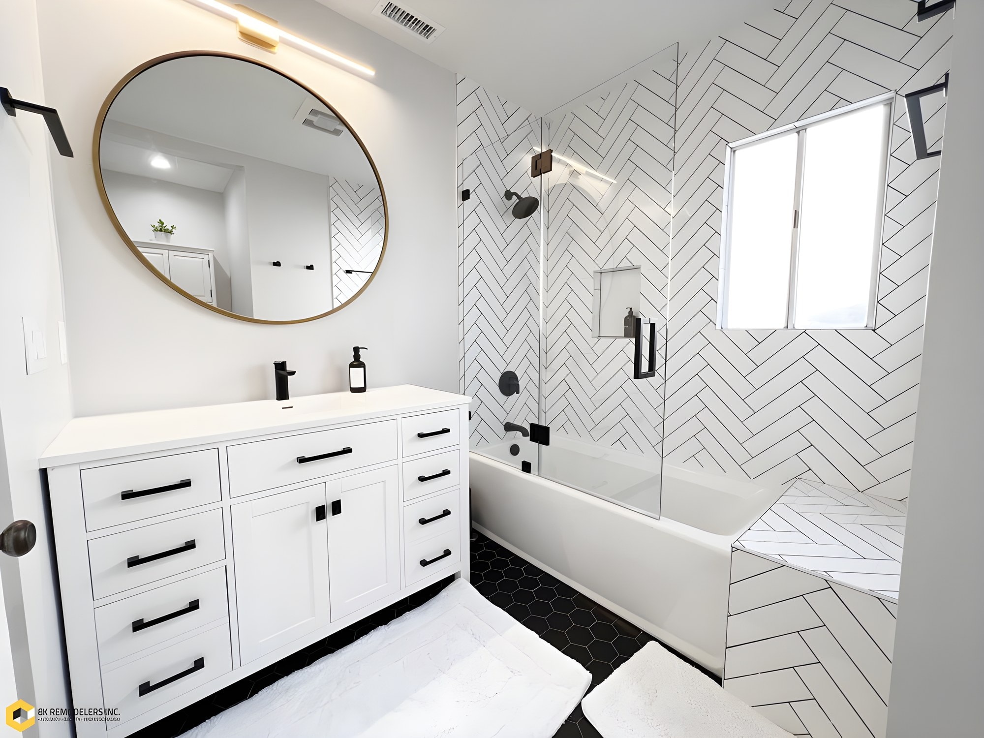 This bathroom sharpens every line and lets the contrast do the talking — photo 2