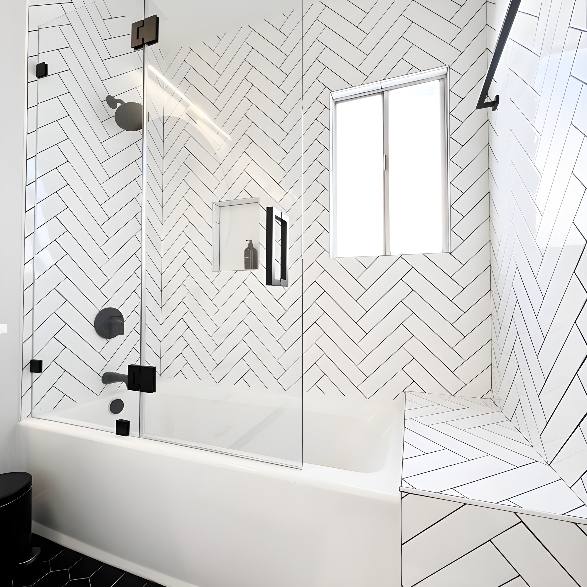 This bathroom sharpens every line and lets the contrast do the talking — photo 3