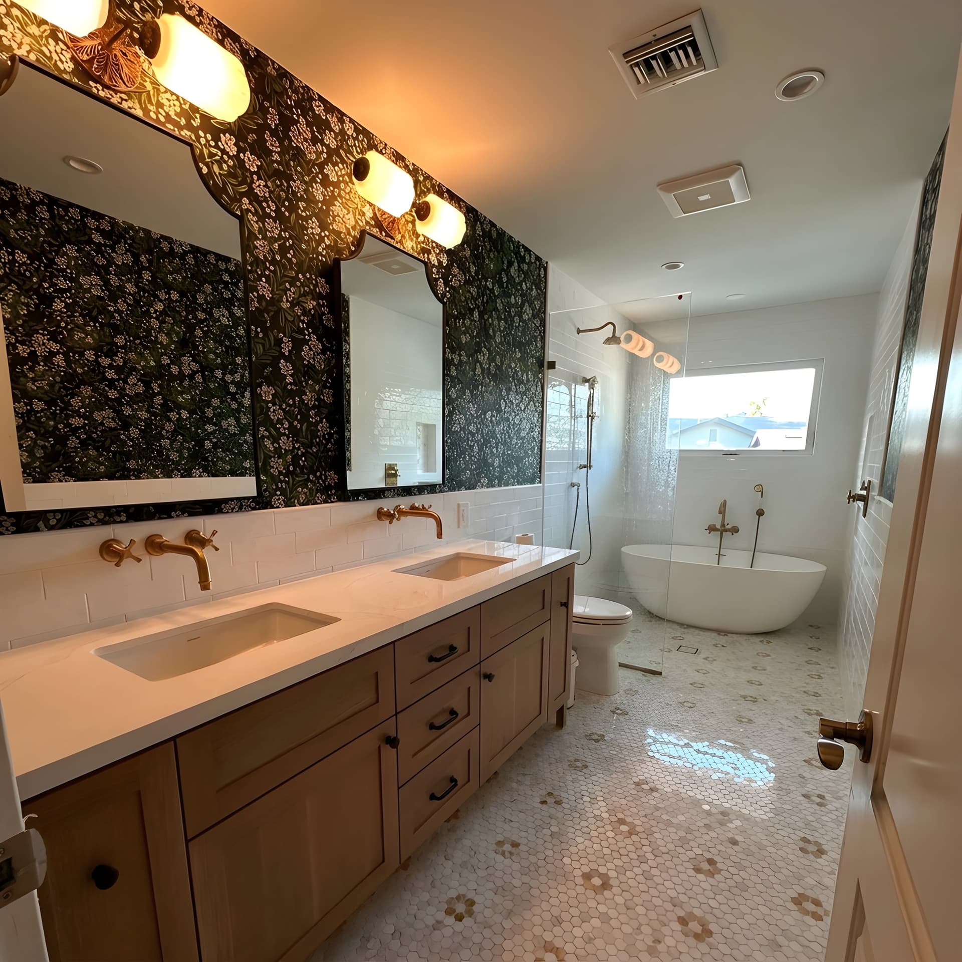 This bathroom doesn’t play it safe and that’s exactly why it works