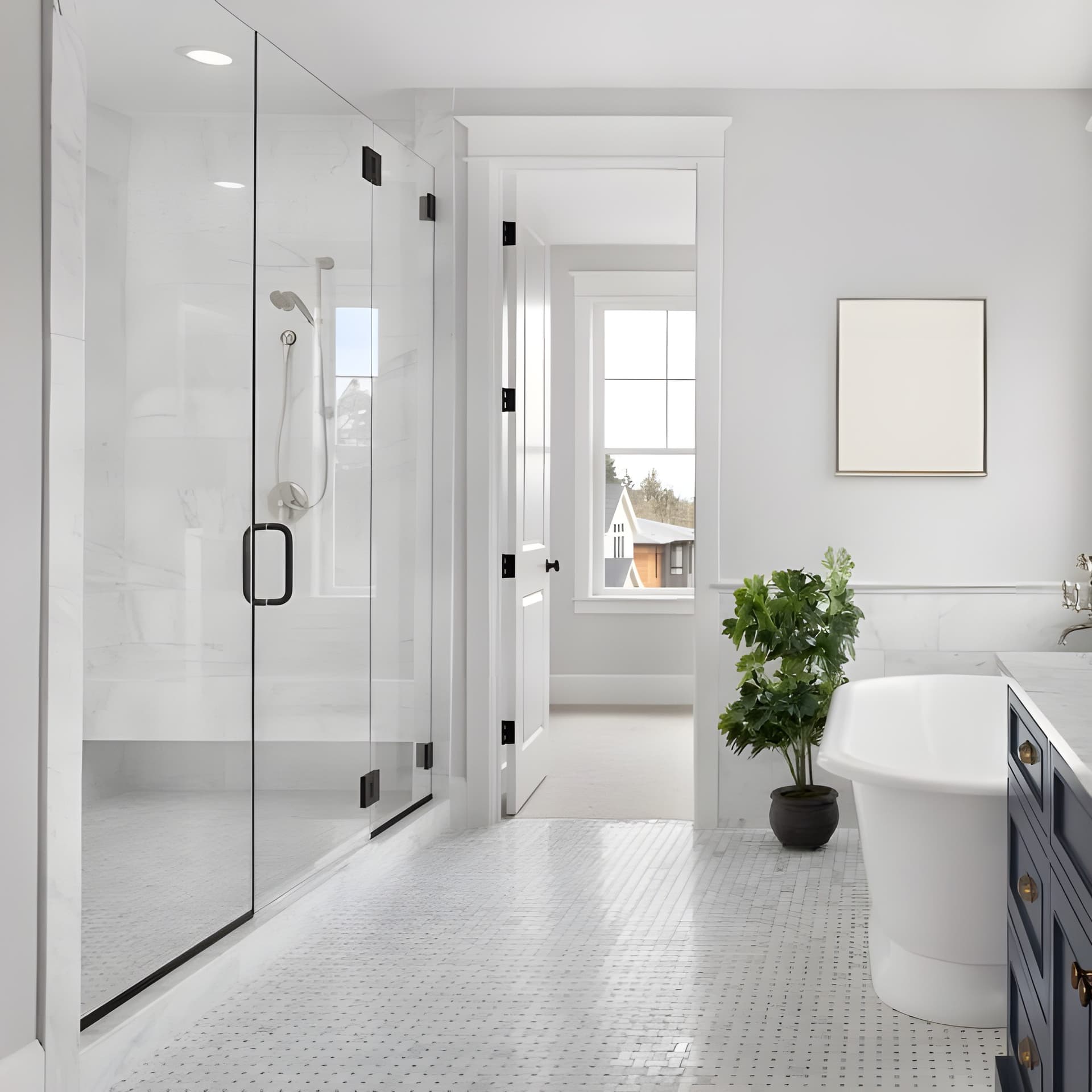 Navy, marble, and perfect symmetry.