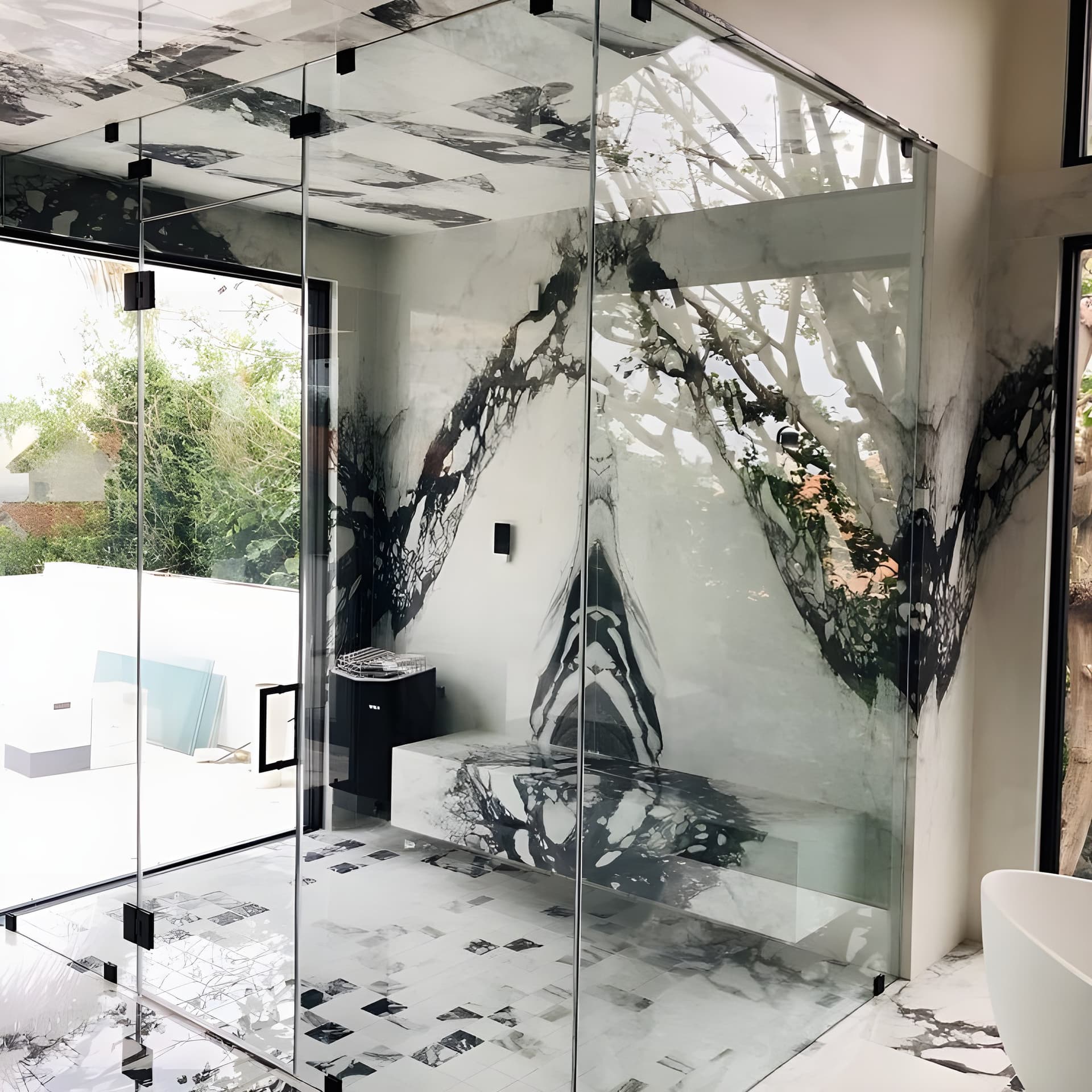This bathroom turns stone into pure drama
