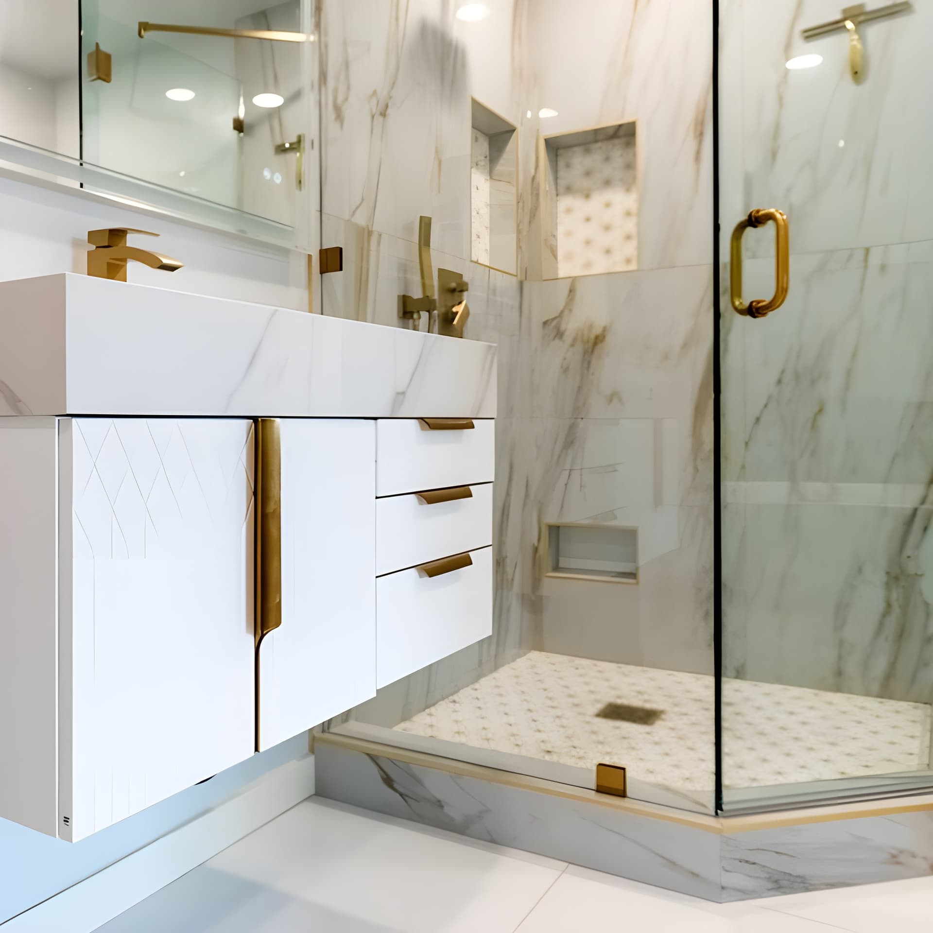 A little marble, a little gold, a lot of impact.