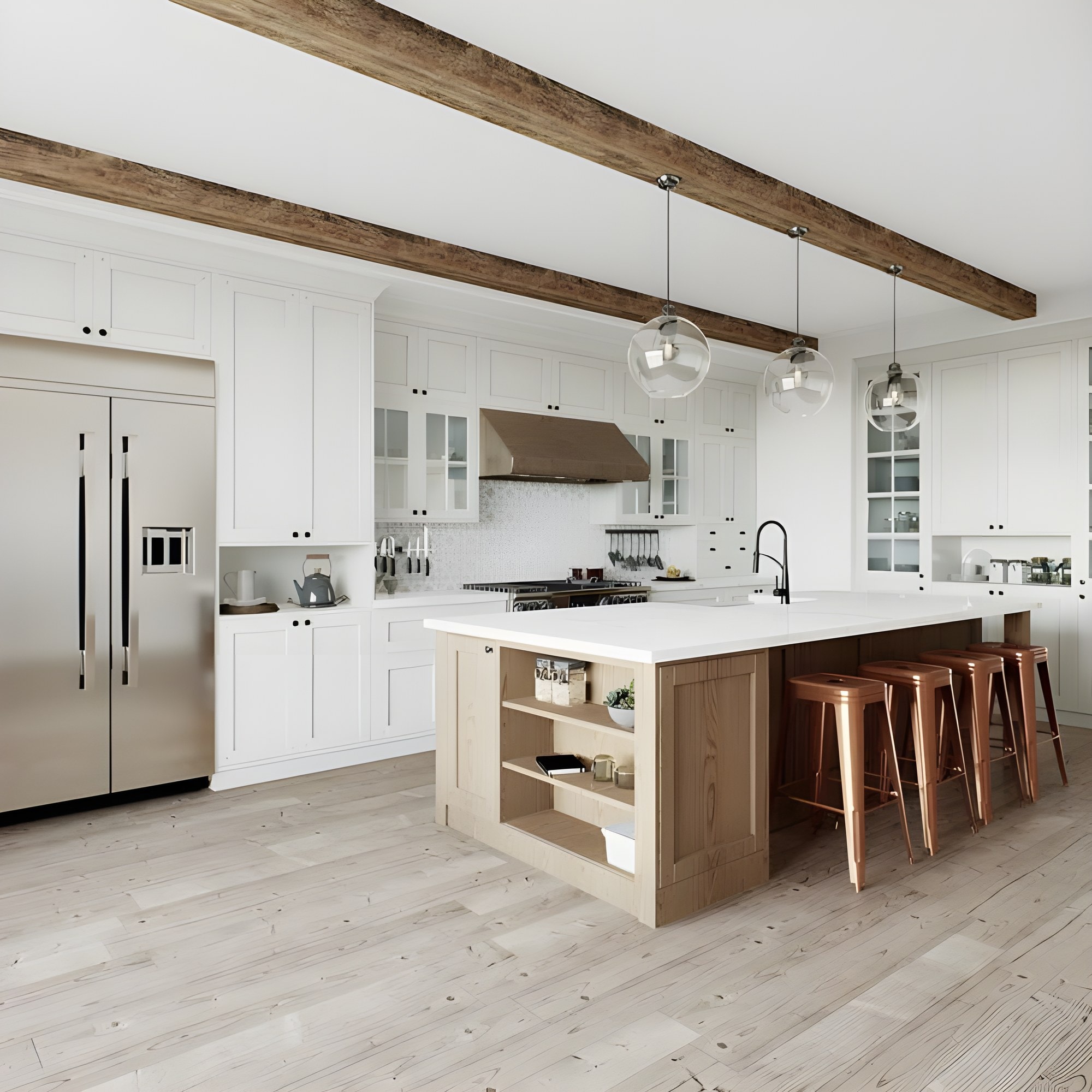 This kitchen brings tailored contrast to a classic architectural frame — photo 2
