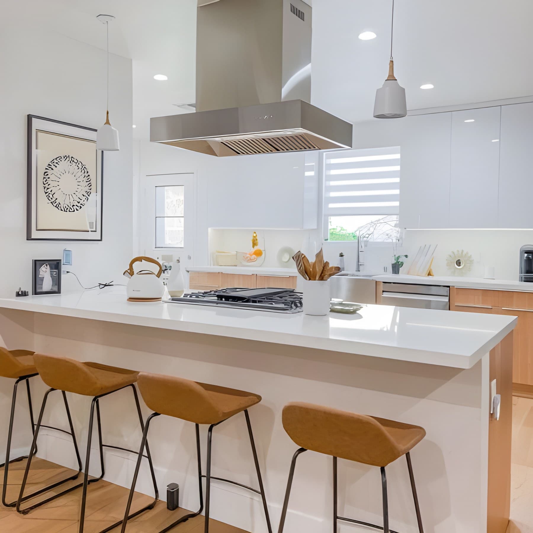 This kitchen proves that clean design can still command the room