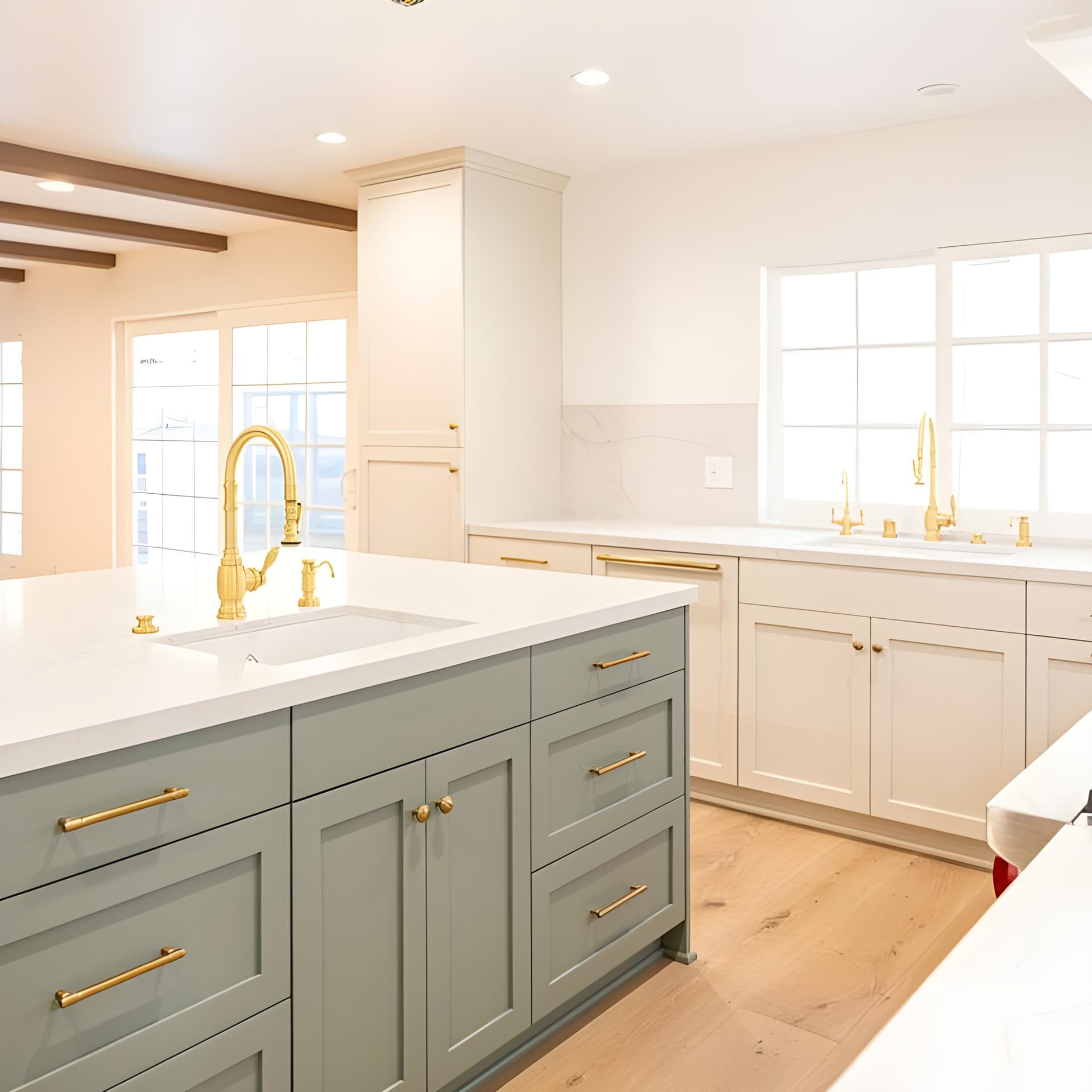 Soft tones. Sharp detailing. Pure kitchen polish.