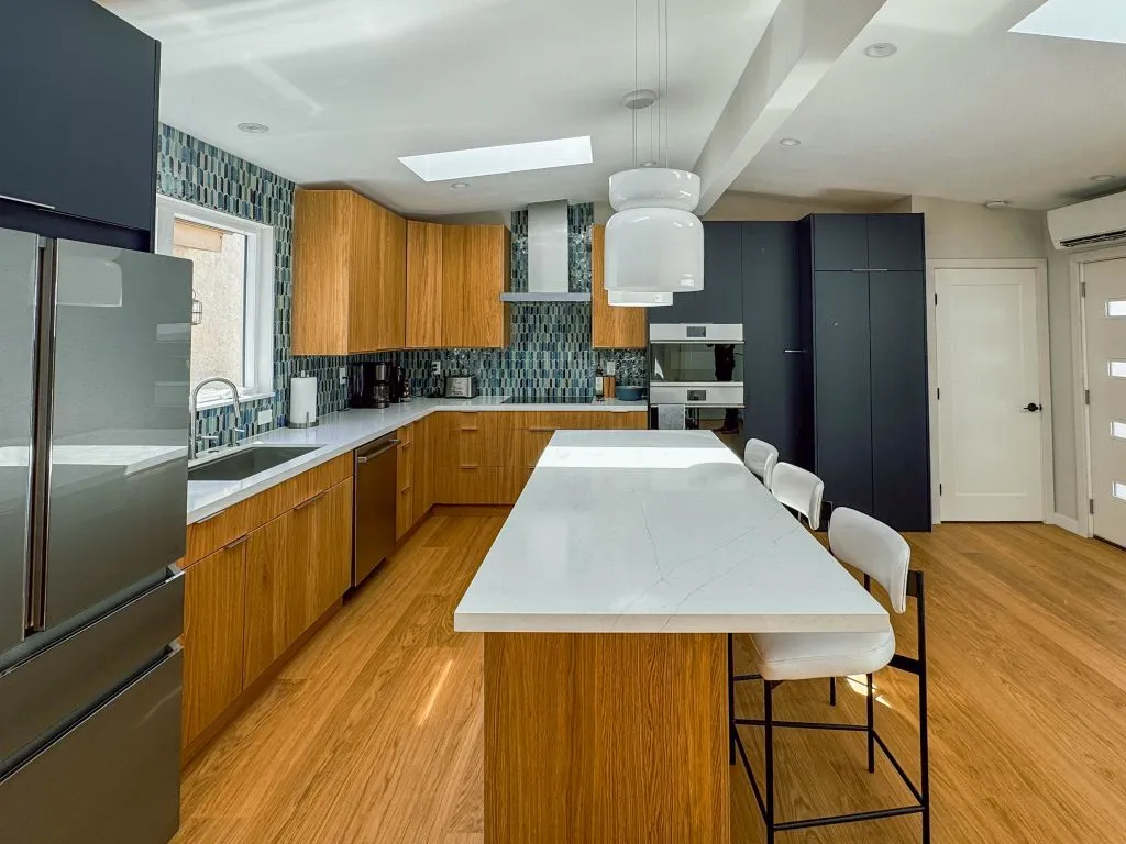 Kitchen remodel with wood cabinets and island, Redondo Beach