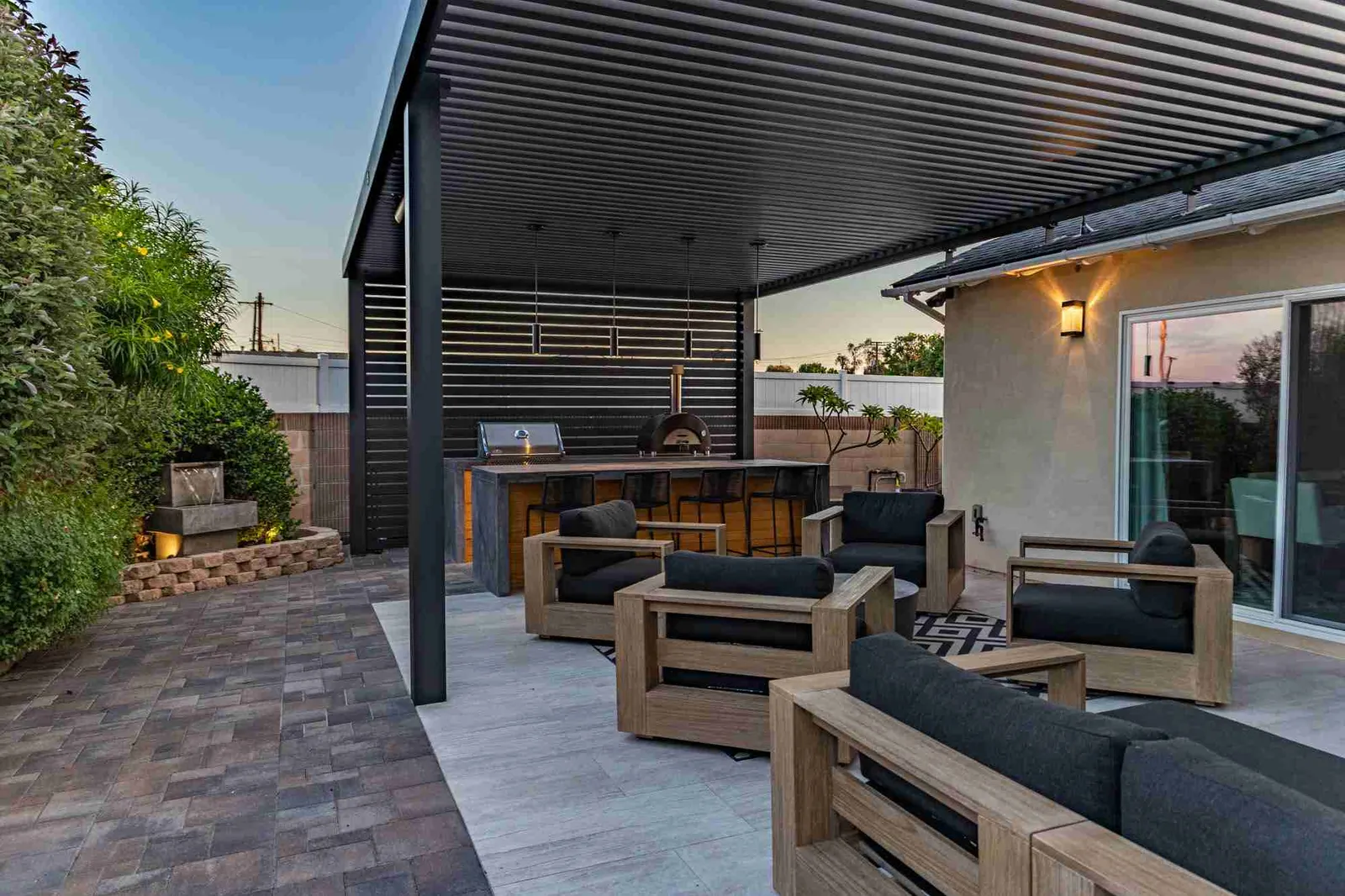 Patio cover with a built-in BBQ, Huntington Beach