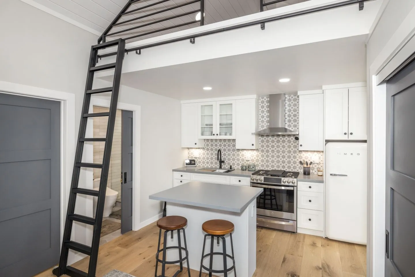 Custom ADU kitchen with sleeping loft, Alameda