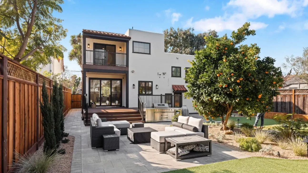 Rear of the house after a whole-home remodel, Burlingame