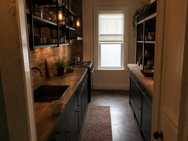 AI-generated visualization of an industrial San Francisco kitchen